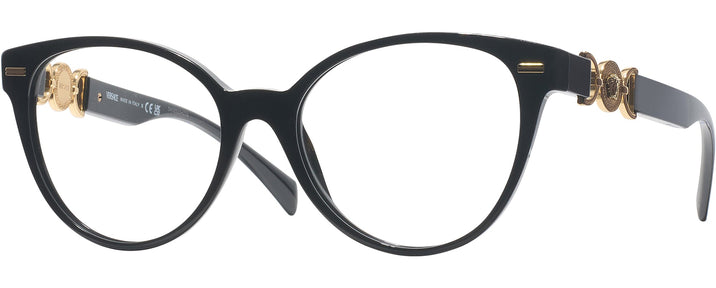 Cat Eye Black Versace 3334 Single Vision Full Frame View #1