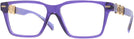 Rectangle Purple Transparent Versace 3335 Single Vision Full Frame View #1