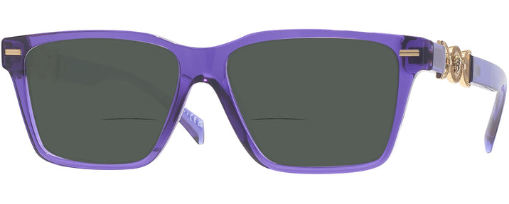 Rectangle Purple Transparent Versace 3335 Bifocal Reading Sunglasses View #1
