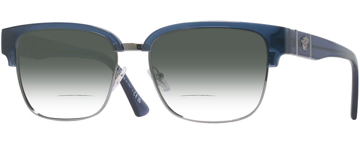 Cat Eye Blue Transparent Versace 3348 w/ Gradient Bifocal Reading Sunglasses View #1
