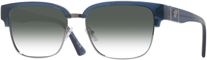 Cat Eye Blue Transparent Versace 3348 w/ Gradient Progressive No-Line Reading Sunglasses View #1