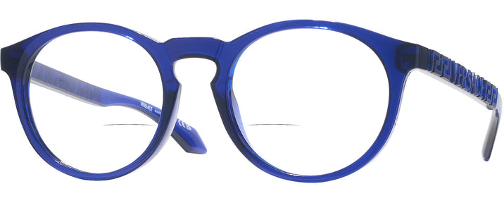Round Transparent Blue Versace 3355U Bifocal View #1