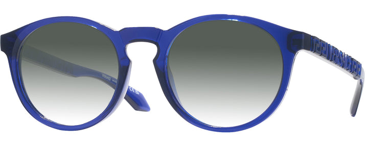 Round Transparent Blue Versace 3355U w/ Gradient Progressive Reading Sunglasses View #1