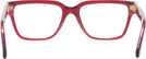 Rectangle Red Transparent Versace 3357 Single Vision Full Frame View #4