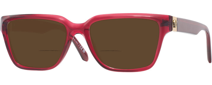Rectangle Red Transparent Versace 3357 Bifocal Reading Sunglasses View #1