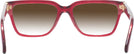 Rectangle Red Transparent Versace 3357 w/ Gradient Progressive Reading Sunglasses View #4