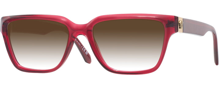 Rectangle Red Transparent Versace 3357 w/ Gradient Progressive Reading Sunglasses View #1