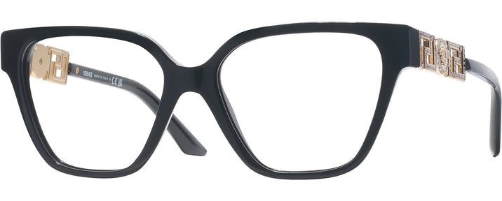 Square Black Versace 3358B Single Vision Full Frame View #1