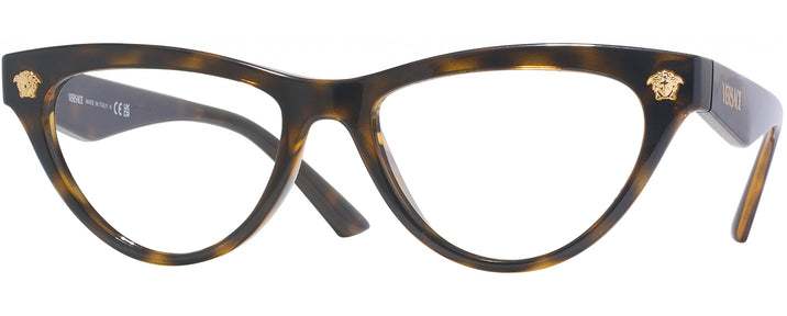 Cat Eye Havana Versace 3364U Single Vision Full Frame View #1