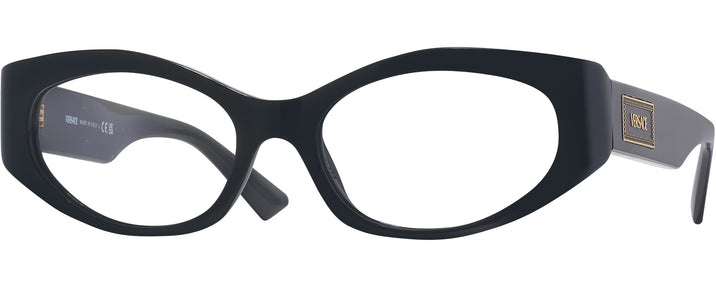 Oval Black Versace 3369 Single Vision Full Frame View #1