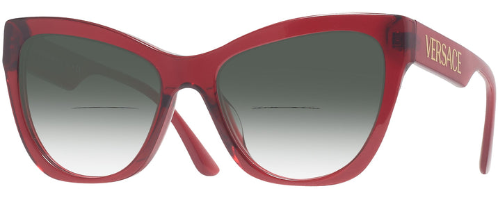 Cat Eye Transparent Red Versace 4417U w/ Gradient Bifocal Reading Sunglasses View #1