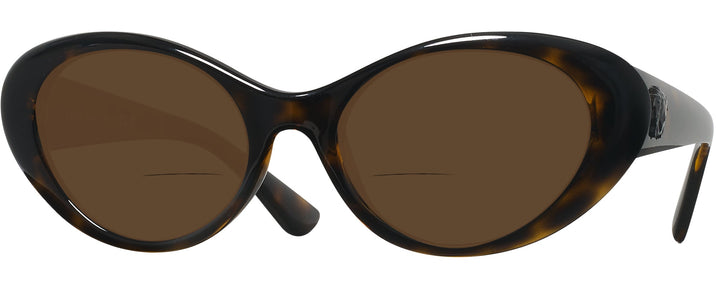 Oval Havana Versace 4455U Bifocal Reading Sunglasses View #1