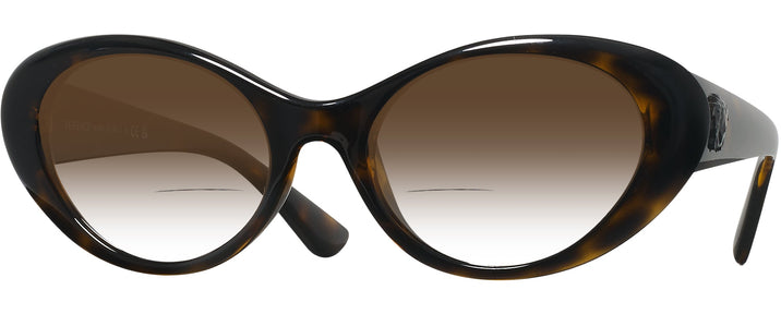 Oval Havana Versace 4455U w/ Gradient Bifocal Reading Sunglasses View #1