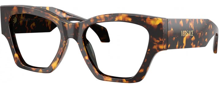 Square,Oversized Havana Tortoise Versace 4492U Single Vision Full Frame View #1