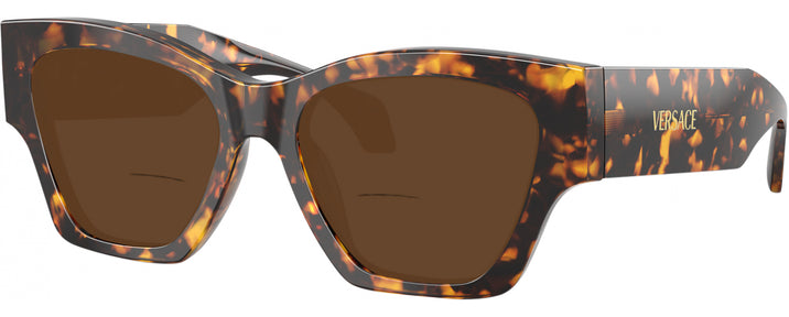 Square,Oversized Havana Tortoise Versace 4492U Bifocal Reading Sunglasses View #1