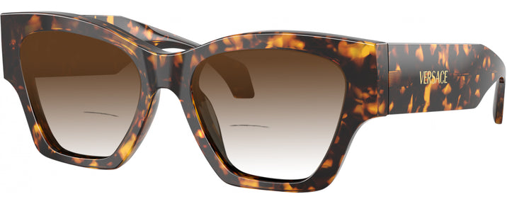 Square,Oversized Havana Tortoise Versace 4492U w/ Gradient Bifocal Reading Sunglasses View #1