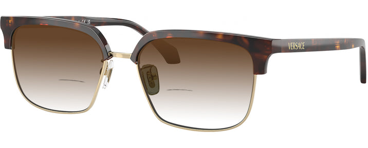 Square Dark Havana Versace 4494D w/ Gradient Bifocal Reading Sunglasses View #1