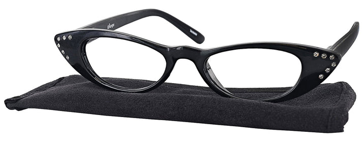 Cat Eye Midnight Black Cat Crazy Luxe Single Vision Half Frame View #1