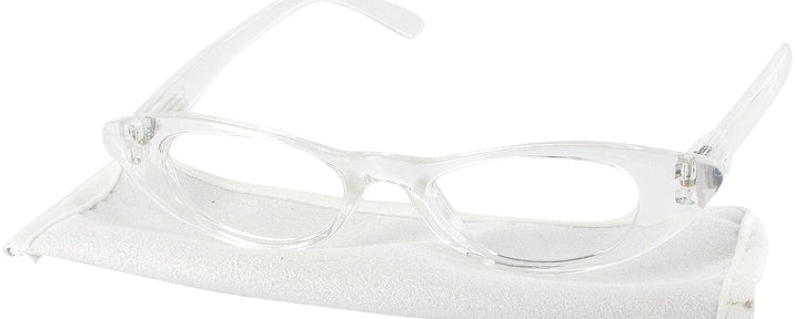 Cat Eye Crystal Clear Cat Crazy Single Vision Half Frame View #1