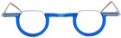Round,Unique Transparent Blue Wolfgang Katzer Autor Single Vision Half Frame w/ FREE NON-GLARE View #2