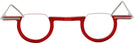 Round,Unique Transparent Red Wolfgang Katzer Autor Single Vision Half Frame w/ FREE NON-GLARE View #2