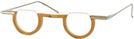 Round,Unique Transparent Yellow Wolfgang Katzer Autor Single Vision Half Frame w/ FREE NON-GLARE View #1