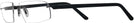 Rectangle Shiny Black Wolke 101-0755 w/ AR Single Vision Half Frame View #3