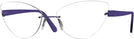 Cat Eye Shiny Purple Wolke 103-0857 w/ AR Single Vision Full Frame View #1