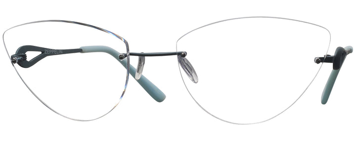 Cat Eye Matte Blue Wolke 107-0857 w/ AR Single Vision Full Frame View #1