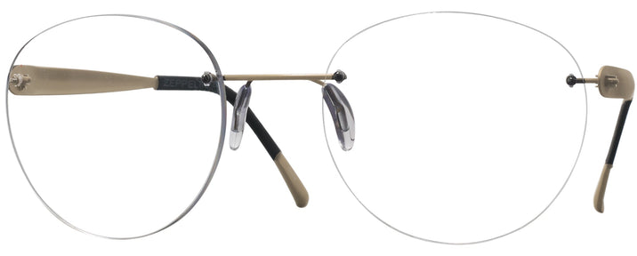 Round Matte Gold Wolke 108-0949 w/ AR Single Vision Full Frame View #1