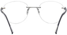 Round Shiny Silver Wolke 108-0949 w/ AR Single Vision Full Frame View #4