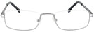 Rectangle Matte Silver Titanium XV-L Single Vision Half Frame View #2