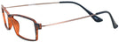 Rectangle Matte Tortoise Lite Tec 1 Single Vision Half Frame View #3