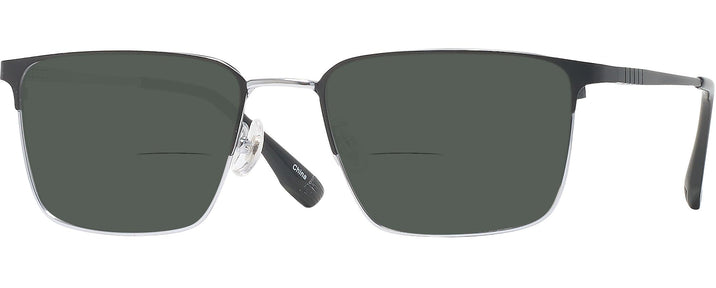 Rectangle Black Silver LZ-49 Bifocal Reading Sunglasses View #1