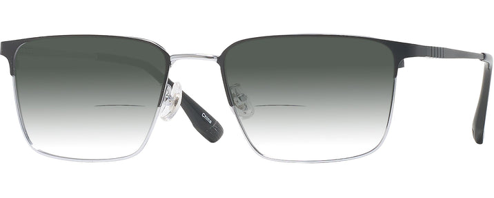 Rectangle Black Silver LZ-49 w/ Gradient Bifocal Reading Sunglasses View #1