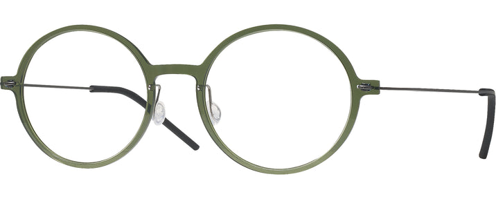 Round Transparent Green LZ-57 Single Vision Full Frame View #1