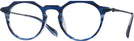 Round Transparent Striped Blue LZ-63 Titanium Progressive No-Lines View #1