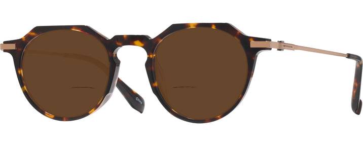 Round Tortoise LZ-63 Titanium Bifocal Reading Sunglasses View #1