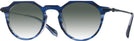 Round Transparent Striped Blue LZ-63 Titanium w/ Gradient Progressive Reading Sunglasses View #1