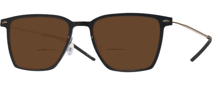 Square Black With Gold LZ-65 Titanium Bifocal Reading Sunglasses View #1