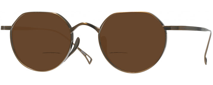 Round Bronze Titanium XIX Bifocal Reading Sunglasses View #1