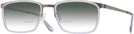 Rectangle Matte Silver/shiny Transparent Grey Titanium Lite-Flex 1 w/ Gradient Bifocal Reading Sunglasses View #1