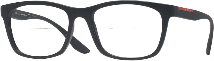 Square Black Rubber Prada Sport 02NV Bifocal View #1