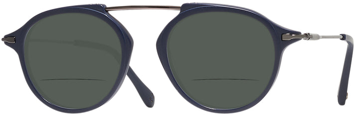Round Matte Blue Tod&#39;s 5181 Bifocal Reading Sunglasses View #1