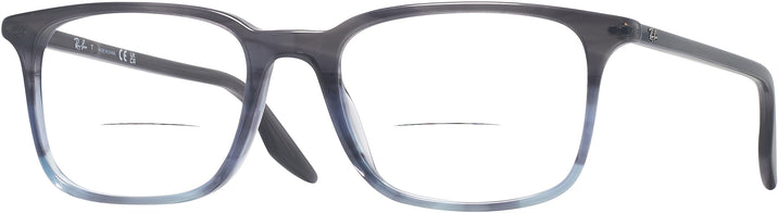 Rectangle Striped Gray And Blue Ray-Ban 5421 Bifocal View #1