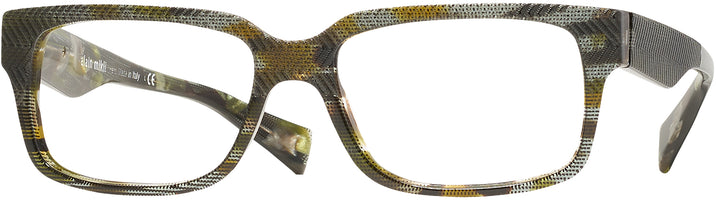 Rectangle Pointille Blk/green Havana Alain Mikli A03026 Single Vision Full Frame View #1