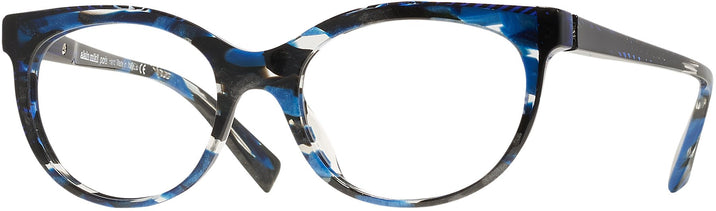 Cat Eye Chevron Havana Blue Alain Mikli A03078 Computer Style Progressive View #1