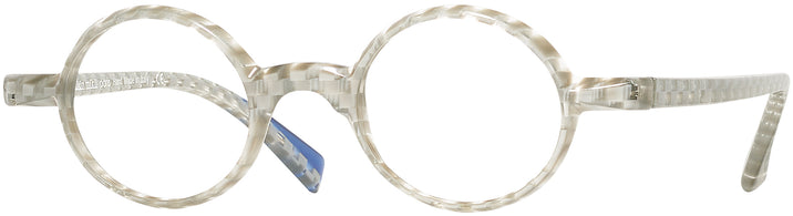 Round Silver Damier Alain Mikli A03085 Computer Style Progressive View #1