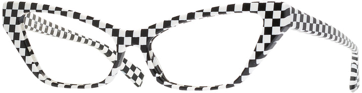 Cat Eye Black White Damier Alain Mikli A05036 Progressive No-Lines View #1