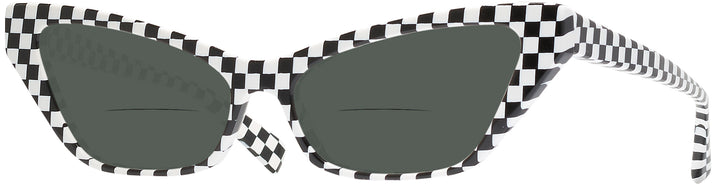 Cat Eye Black White Damier Alain Mikli A05036 Bifocal Reading Sunglasses View #1